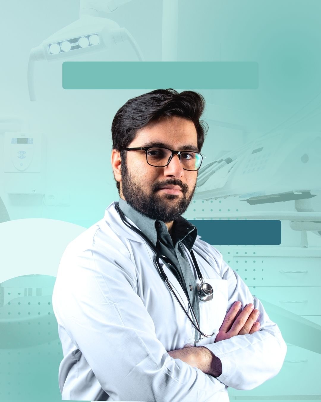 منشور انستغرام اخضر و ابيض اعلان عن عيادة طبيب اسنان